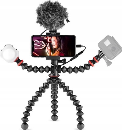 Set vlogimi për telefon JOBY GorillaPod Mobile Vlogging Kit JB01645, stativ i lëvizshëm, dritë LED dhe mikrofon, i zi