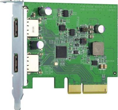 Kartë zgjeruese QNAP QXP-10G2U3A, 2 porte USB 3.2 Gen 2, 10 Gbps, PCIe