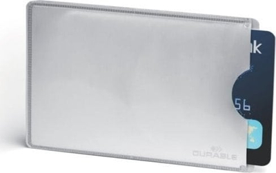 Mbajtëse kartash Durable RFID Credit Card Sleeve, RFID Secure, ngjyrë argjendi