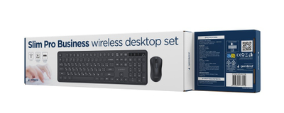 Set tastiere dhe mausi Gembird Slim Pro Business, wireless, layout rus (RU), i zi
