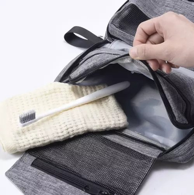 Ташна за тоалет Hook Hanging Necessity за мажи, материјал Оксфорд, сива боја