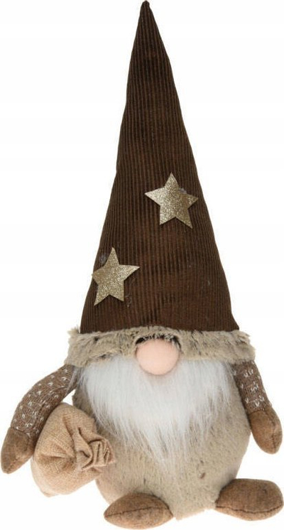 Figurë zbukuruese Christmas Leather, 45cm, pelushi, shumëngjyrëshe