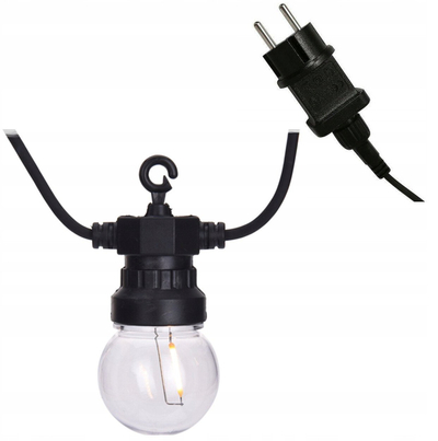 Varg dritash LED Party Outdoor, 12.5m, 20 llampa, i zi