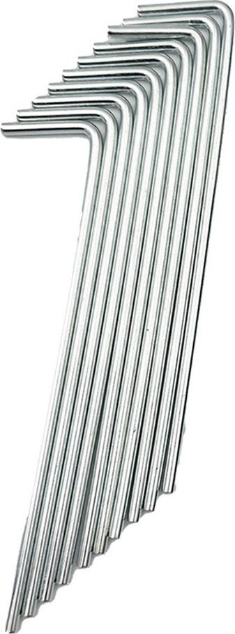 Kunxha për tendë Redcliffs, 18 cm, metal, set 10 copë, ngjyrë argjendi