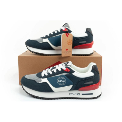 Патики Lee Cooper темно сини, со врвки, платформа 2.5 cm, сини