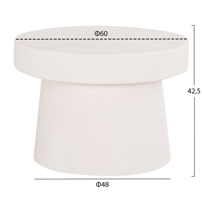 Tavolinë për kafe rrumbullakët Santorini Φ60x42,5Hcm (HM18051), bardhë