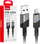 Кабел за полнење AMiO 03925 USB Lightning, 1m, 3A, црно сива