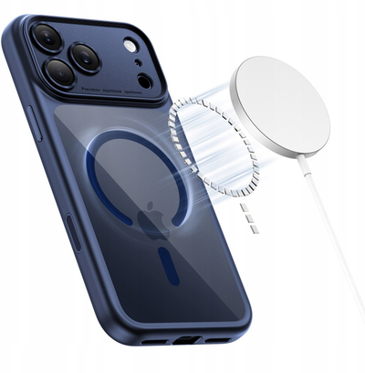 Mbrojtëse telefoni Tech-Protect Magpeak MagSafe CC për iPhone 17 Pro Max, transparente, blu