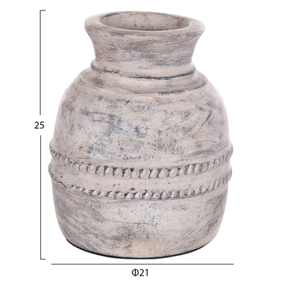 Vazo dekorative HomeMarkt Vermo HM4393, terrakotë, 25cm, gri