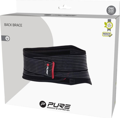 Ортопедски појас за грб Pure2Improve Adjustable Back Protection, прилагодлив, за долен дел на грбот, црн