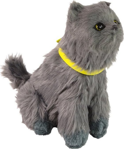 Lodër pelushi interaktive LeanToys Cat Kitty, me zë dhe lëvizje, gri
