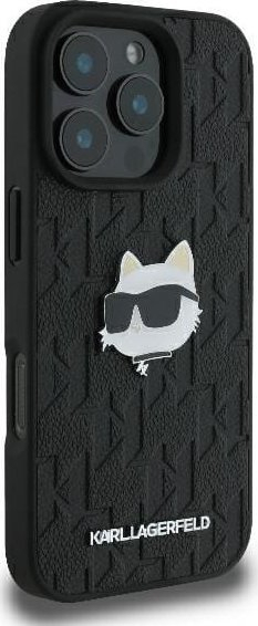 Kapak telefoni Karl Lagerfeld KLHCP16XPGKLCHPK, për iPhone 16 Pro Max 6.9", lëkurë eco, i zi