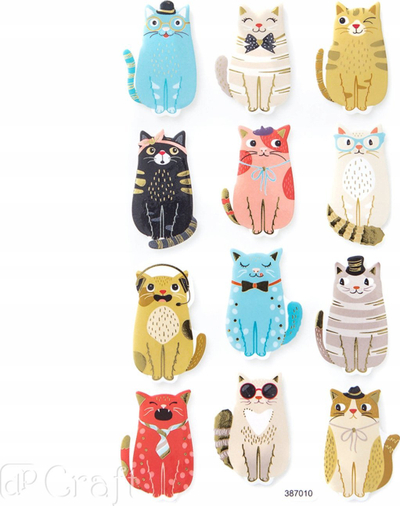 Stickerë shkumë “Cats”, 12 copë, dekorativë, shumëngjyrësh