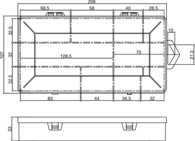 Кутија организер InLine, 10 прегради, 206x107x33mm, проѕирна