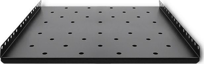Raft fiks për kabinet RACK Qoltec 54473, 490x433 mm, 20 kg, ngjyrë e zezë