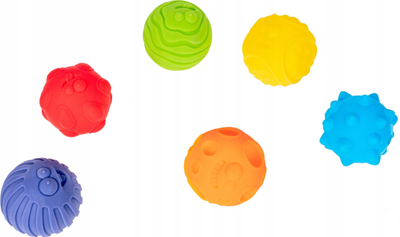 Set topa sensorikë Smily Play, 6 copë, për bebe 6m+, shumëngjyrësh