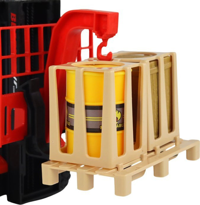 Lodër forklift Lean Toys 17842, shkalla 1:16, me drita dhe zë, e kuqe