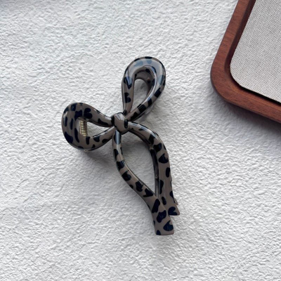 Kapëse flokësh Ecarla Bow XL SP370, leopard print