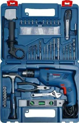 Sharrë goditëse Bosch GSB 600 RE, 600W, me kuti dhe aksesorë, blu