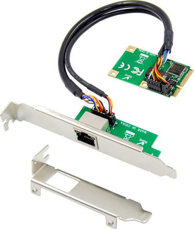 Мрежна картичка ProXtend Mini PCIe X1, гигабитен етернет, 1x RJ45, зелена