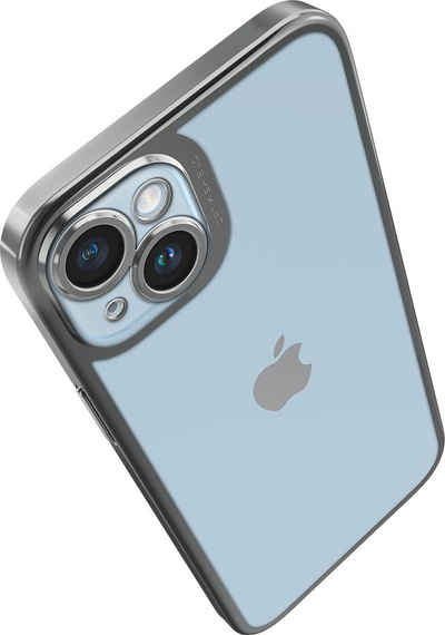 Kapak telefoni Spigen Optik Crystal për iPhone 14 Plus, transparent, gri krom