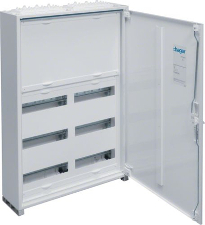 Kuti shpërndarje modulare Hager FW Univers N FWB52N, 6x12 module, IP44, 800x550x160 mm, e bardhë