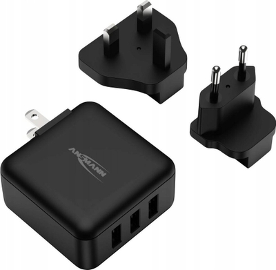 Karikues udhëtimi Ansmann TC315, 15W, 3x USB A, i zi