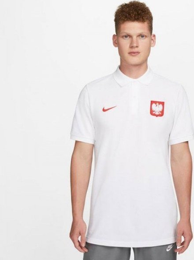 Bluzë polo Nike Poland, me logon e kombëtares, për burra, e bardhë