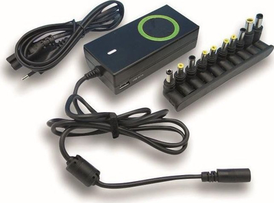 Karikues universal për laptop Techly IPW-NTS70WTY, 70W, me port USB, i zi