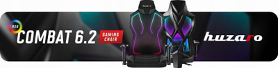Karrige gaming Huzaro Combat 6.2, RGB, gjer 140 kg, e zezë