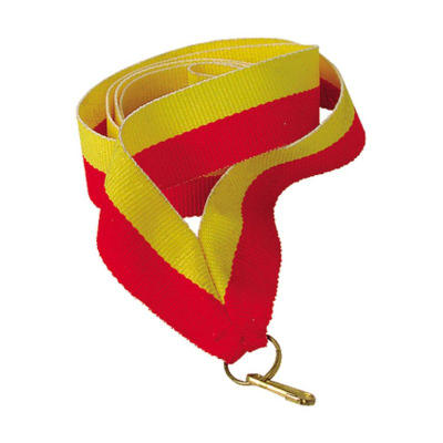 Shirit medaljesh Victoria Sport Ribbon, 11 mm, e verdhë me të kuqe