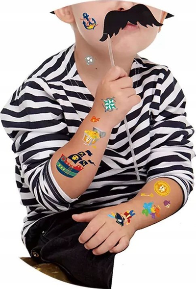 Tatusha të përkohshme Avenir Pirate Tattoos, set për fëmijë, shumëngjyrëshe
