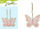 Dekor varëse druri MFP Butterfly, 7 cm, set 2 copë, rozë
