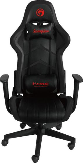Karrige gaming Marvo CH-106, lëkurë sintetike, mbështetje e shpinës, e zezë