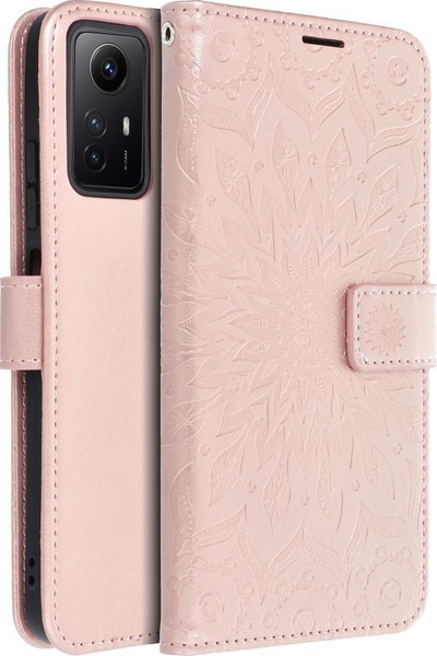 Këllëf telefoni MEZZO Xiaomi Redmi Note 12S, lëkurë eco, portofol me magnet, rozë