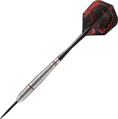 Shigjeta darts Harrows Rage Steel, majë çeliku, set 3 copë, argjendtë me të zezë