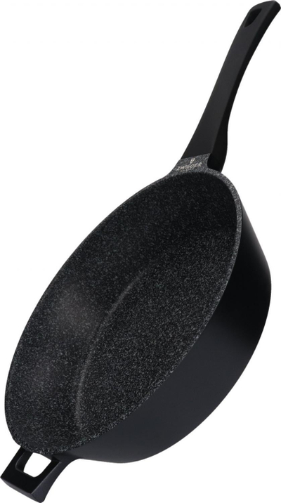 Tigan i thellë Zwieger Black Stone, 28cm, alumini i derdhur, i zi