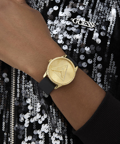 Orë dore për femra Guess Roxy GW0942L2, e zezë/artë