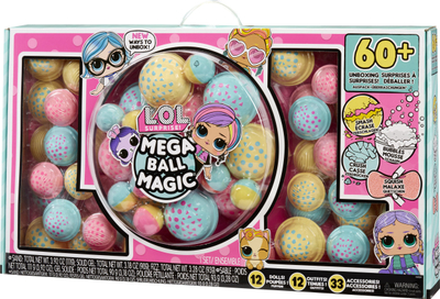 Set lodrash LOL Surprise Mega Ball Magic, 12 kukulla, 60+ surpriza, shumëngjyrësh