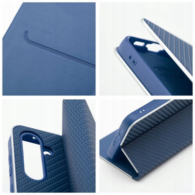 Këllëf libri Luna Carbon për Samsung A36 5G, me kapak, blu