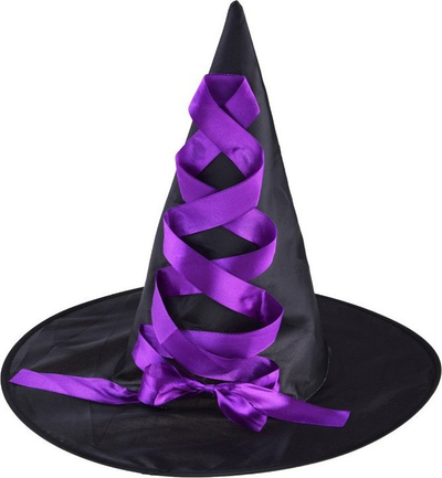 Kostum karnavalesh Witch Broom për vajza, madhësia M, komplet me kapelë dhe fshesë, lejla e zezë