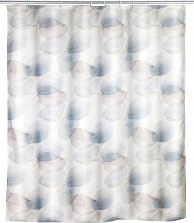 Perde dushi WENKO Navan, 180x200 cm, poliester kundra mykut, gri blu