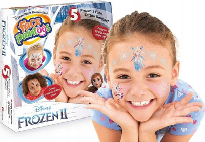 Set tatuazhesh në fytyrë Face Paintoos Disney Frozen 2, 5 lloje, për kalamaj 4+