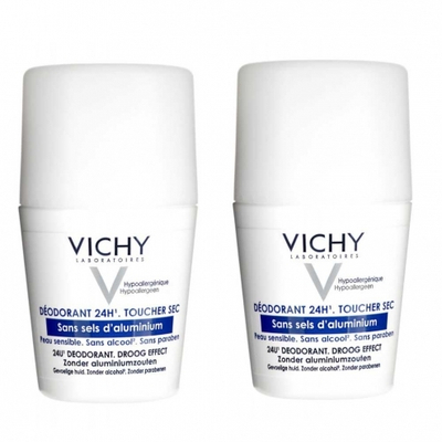 Set deodorantë për femra Vichy 24HR Deodorant Dry Touch Sensitive Skin, 2 x 50ml