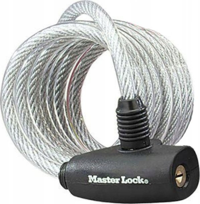 Катанец за велосипед Master Lock 8154EURD, кабел 1.8 m, црн