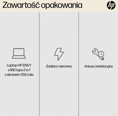 Laptop HP ENVY x360, 15.6", AMD Ryzen 5 7530U, 16 GB RAM, 512 GB SSD, i zi