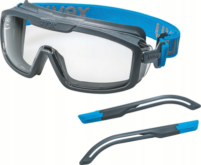Syze mbrojtëse Uvex i-guard+ Kit, polikarbonat transparente, UV400, gri antracit