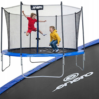 Trampolinë kopshti Enero 10FT, diametër 305 cm, rrjetë e brendshme, blu e zezë