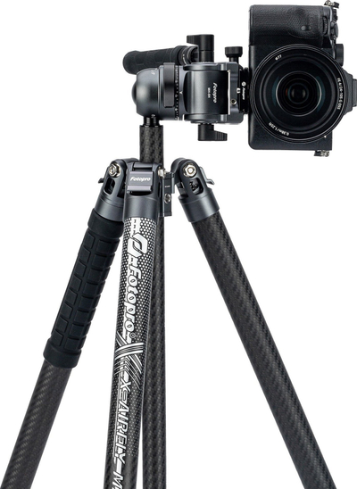 Tripod kamerash Fotopro X Airfly Max Video 67.3, fibër karboni, 2 në 1 tripod dhe monopod, i zi
