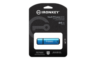 USB Kingston Vault Privacy 50 IKVP50C, 64GB, USB C 3.2 Gen 1